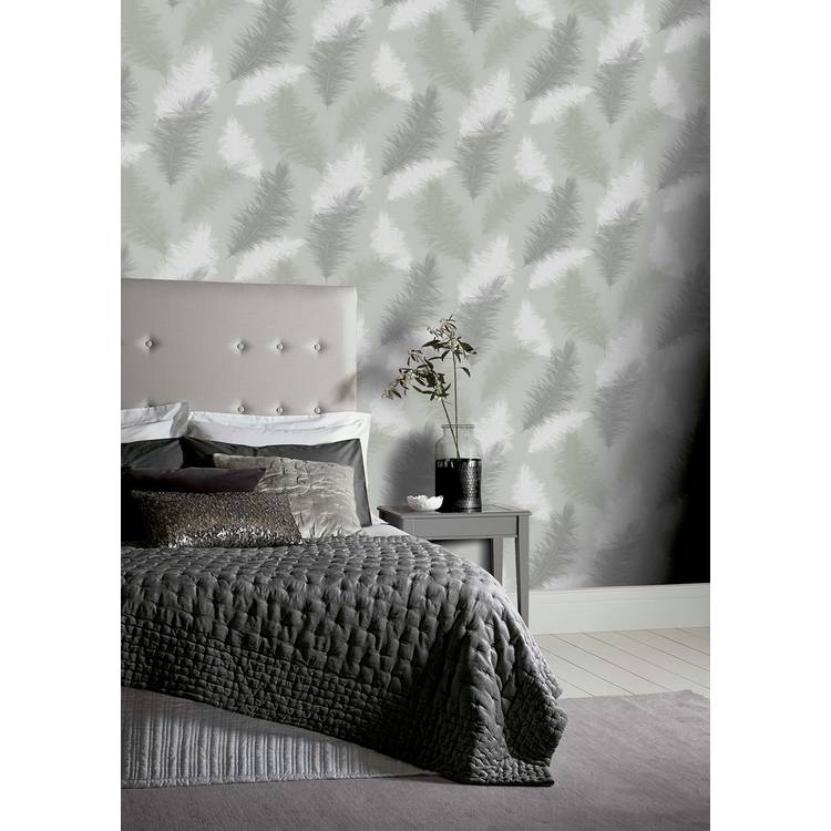 Arthouse feather grey wallpaper 53cm x 10.05m (British brand)