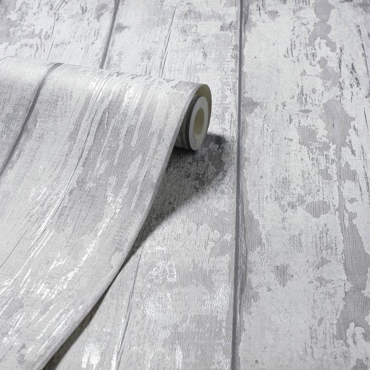 Arthouse Metallic Wood Grey wallpaper 53cmx10.05m roll (British brand)