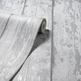 Arthouse Metallic Wood Grey wallpaper 53cmx10.05m roll (British brand)