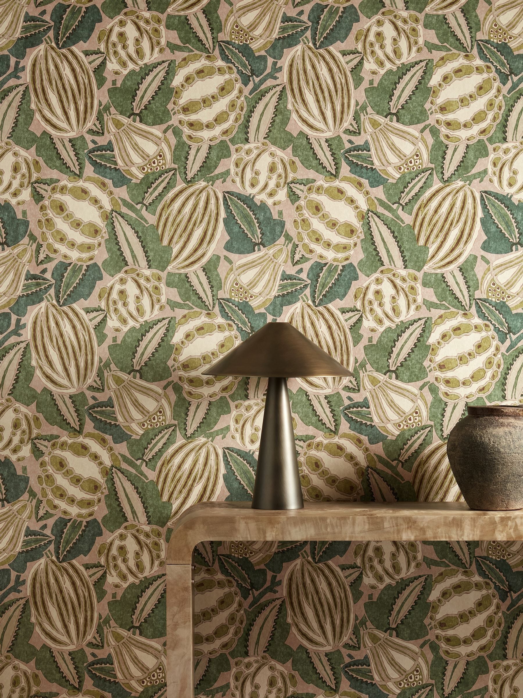 Harlequin Zenith Wallpaper Terracotta Azul Zamora 10m
