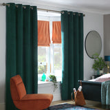 Habitat Dimout Velvet Eyelet Curtains - Emerald - 168x229cm