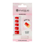 Invogue Bright Red Square Nails - Pack of 24 GOODS Superdrug   