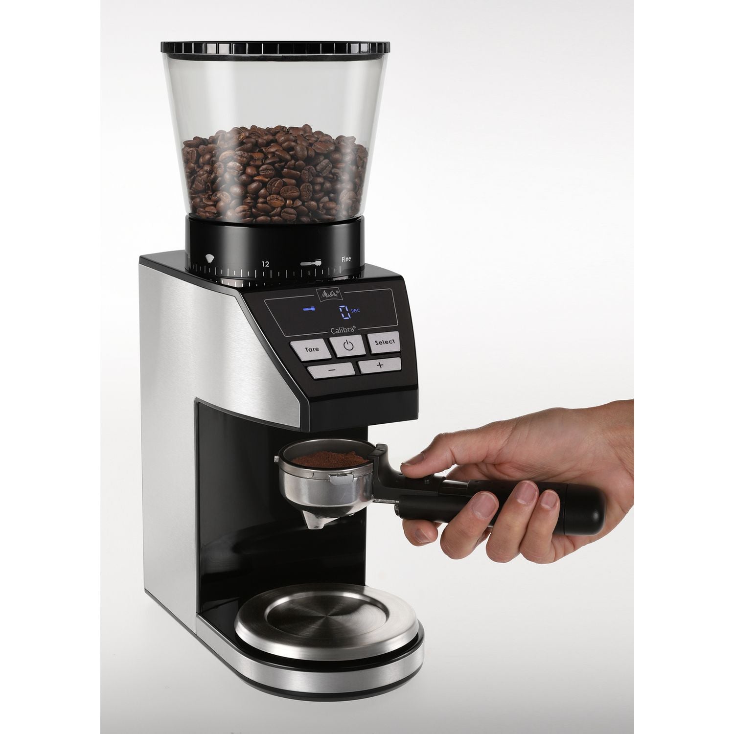 Melitta Calibra stainless steel coffee bean grinder - UK version