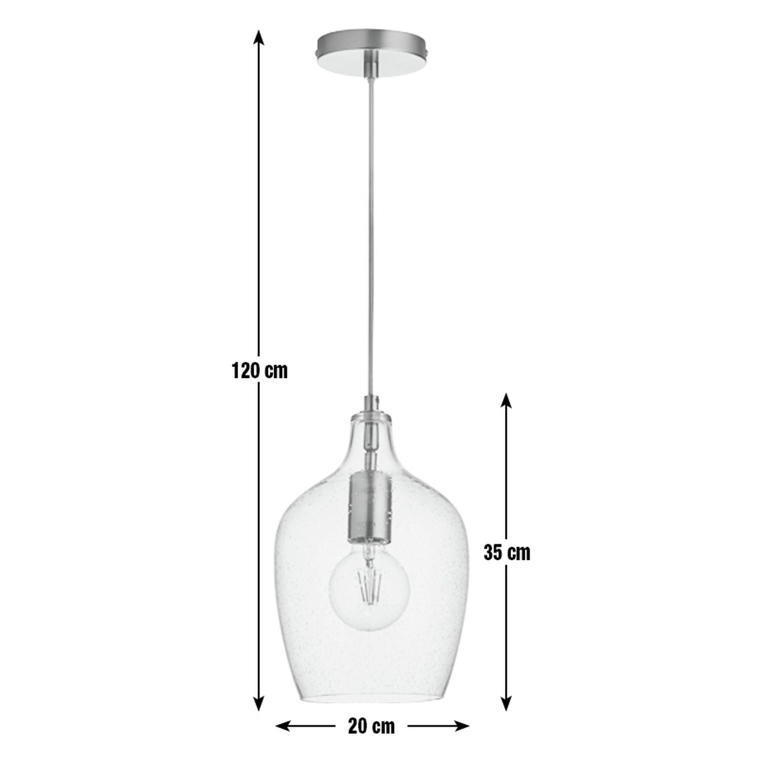 Argos Home Abas bubble glass pendant light nickel, UK version