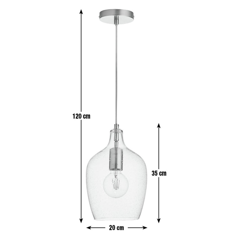 Argos Home Abas bubble glass pendant light nickel, UK version