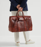 Brunello Cucinelli leather woven holdall - British product