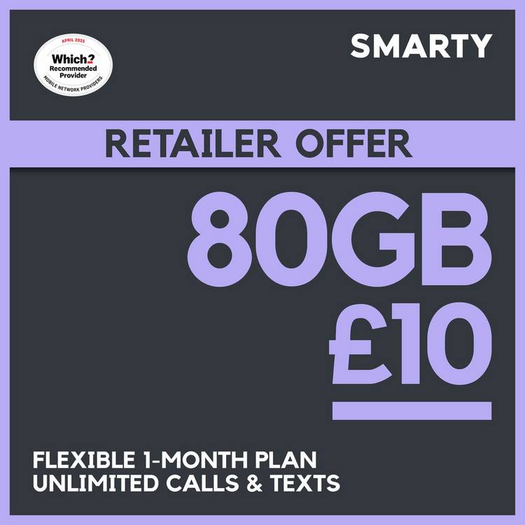 SMARTY SIM card 80GB, UK version