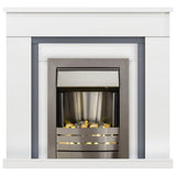 Adam Milan electric fire suite white grey - British product