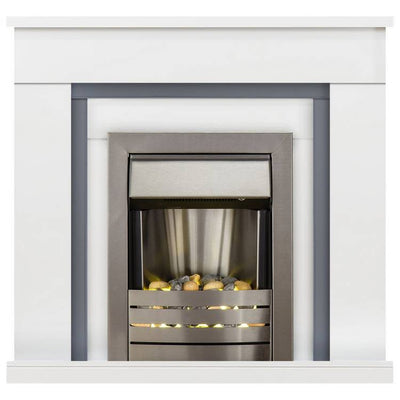 Argos Adam Milan Electric Fire Suite - White and Grey- Buy online at McGrocer