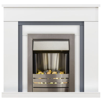 Argos Adam Milan Electric Fire Suite - White and Grey- Buy online at McGrocer