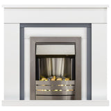 Adam Milan electric fire suite white grey - British product