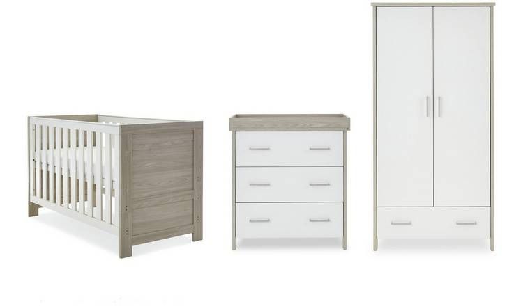 Obaby Nika 3 Piece Nursery Furniture Set - Grey Wash & White GOODS Argos