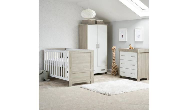 Obaby Nika 3 Piece Nursery Furniture Set - Grey Wash & White GOODS Argos