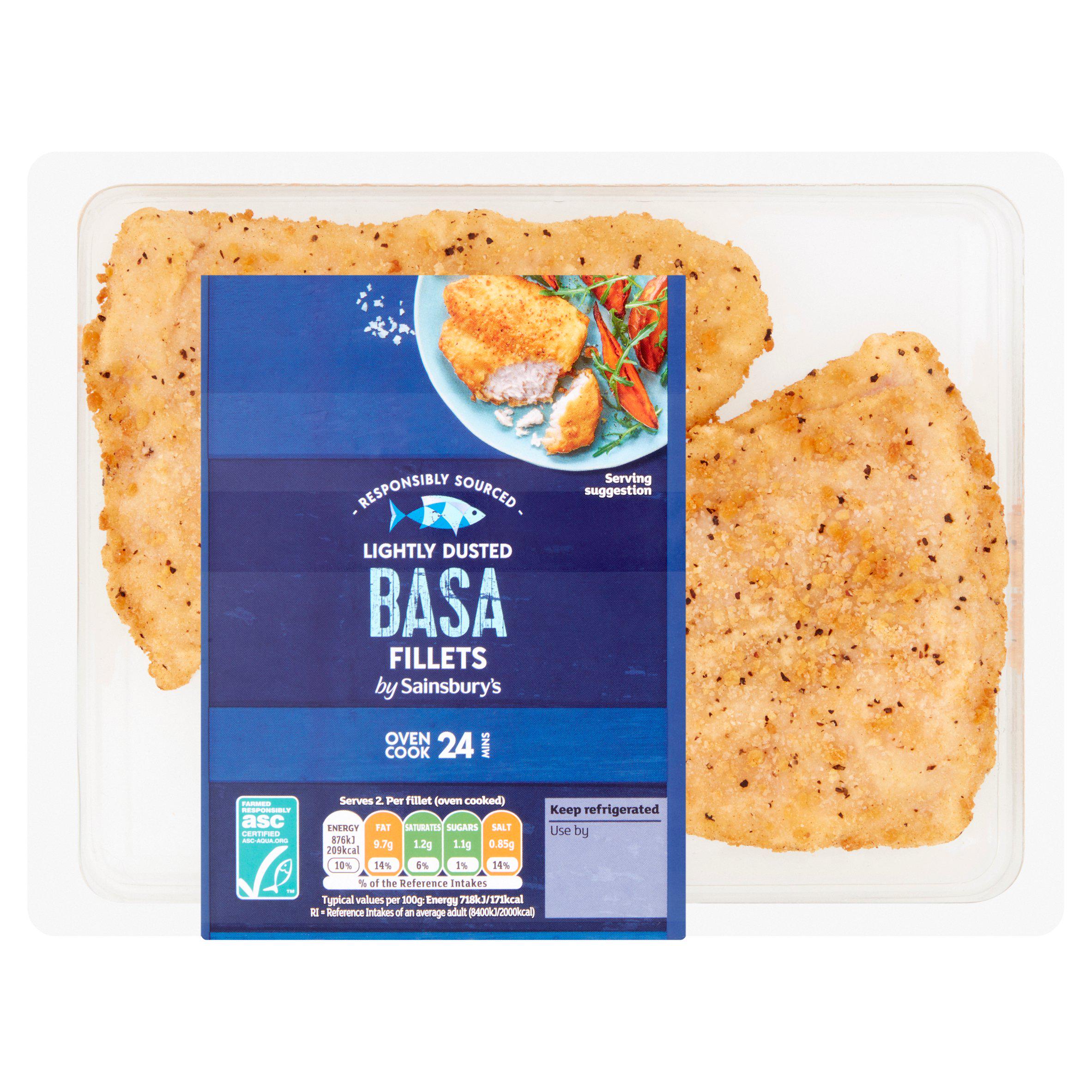 Sainsbury’s Lightly Dusted Basa fillets ASC x2 265g GOODS Sainsburys   