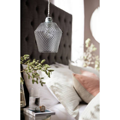 Argos Argos Home Nubia Grey Glass Easy Fit Lampshade - 17cm- Buy online at McGrocer