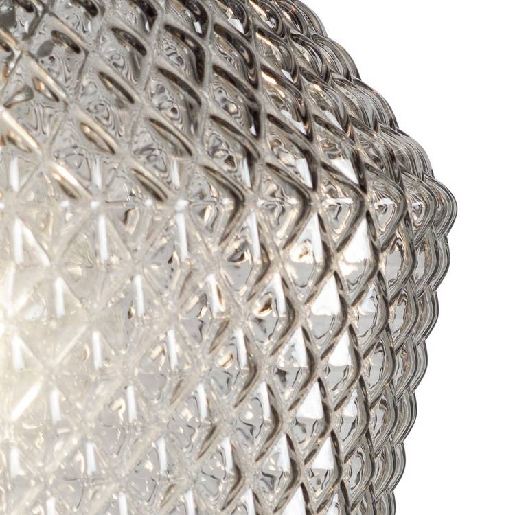 Argos Home Nubia grey glass easy fit lampshade 17cm (British brand)