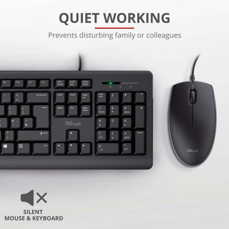 Trust Primo wired keyboard and mouse set (British brand)