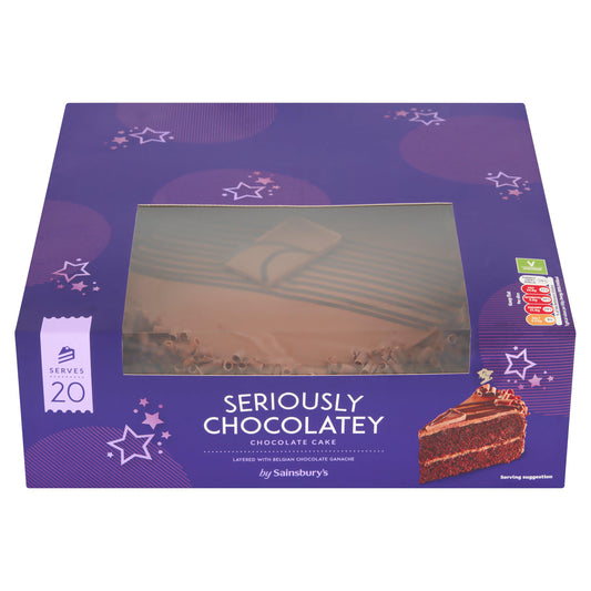 Sainsbury's Large Chocolate Birthday Celebration Cake 1.28kg (Serves 20) GOODS Sainsburys   