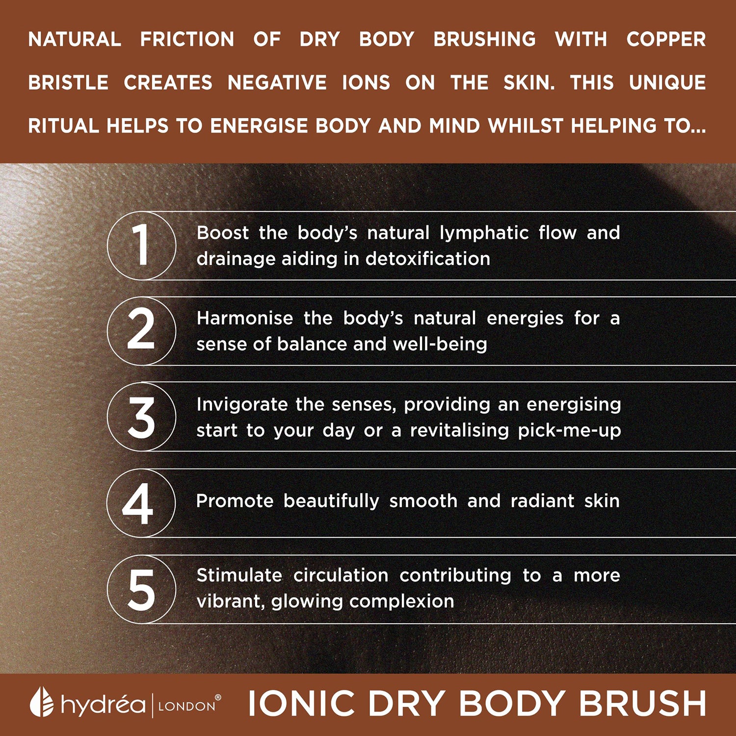Hydréa London ionic copper dry body brush (British brand)
