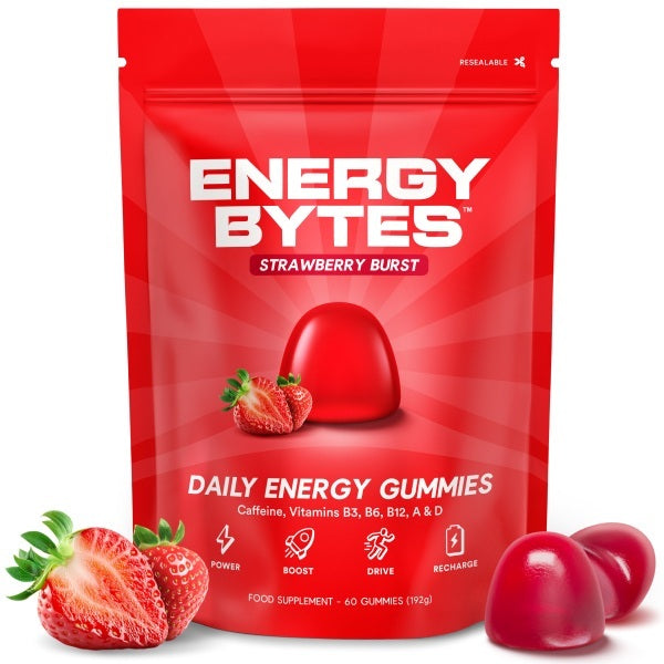 The BYTES Co. strawberry energy gummies 60 count - British product