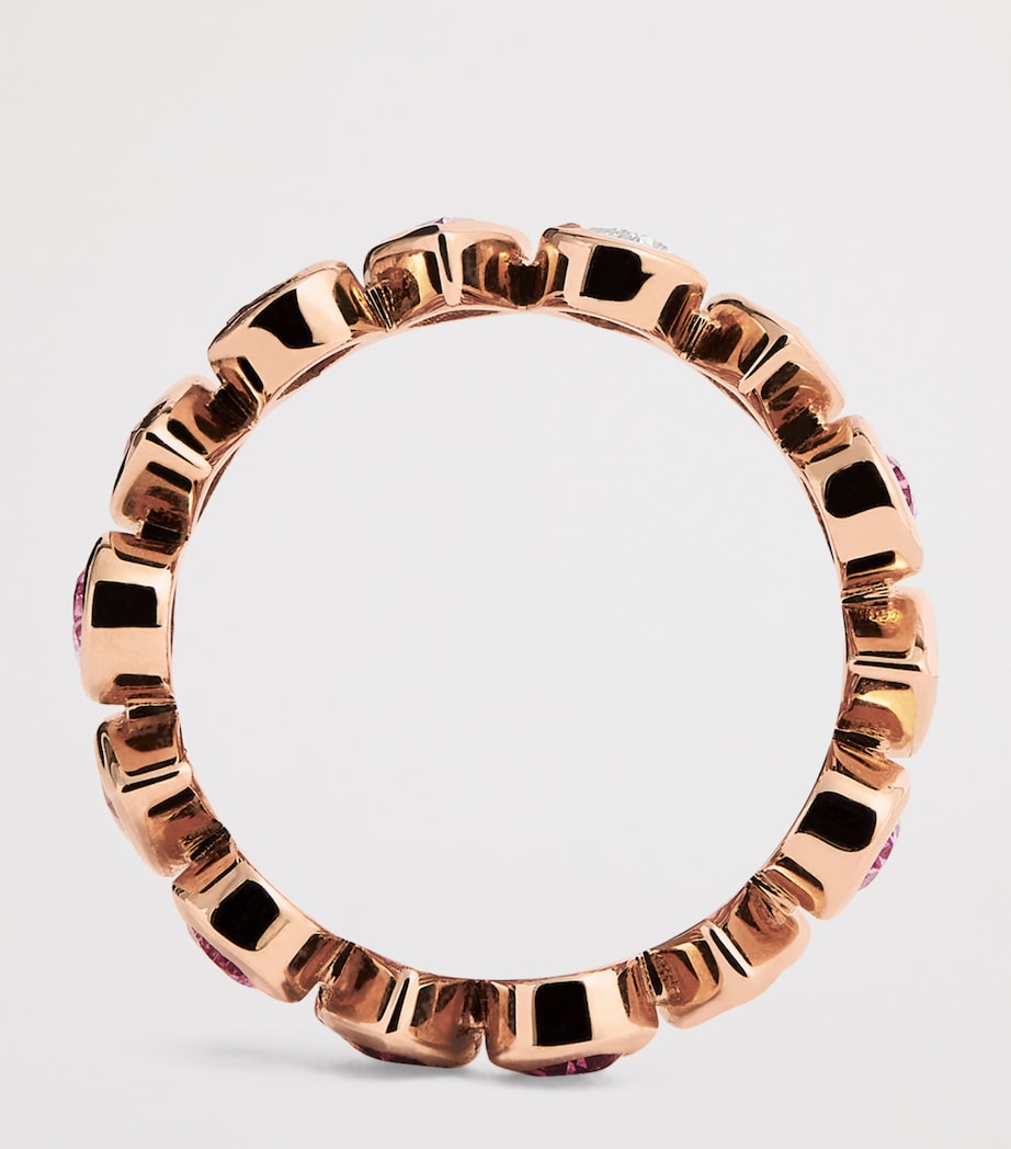 SHAY rose gold eternity ring with sapphires, imported from the UK