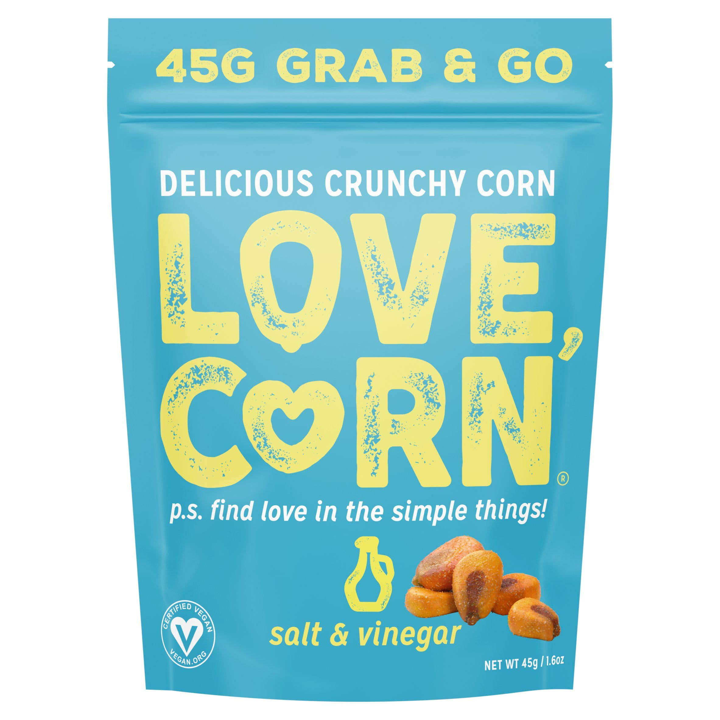 Love Corn Salt & Vinegar Crunchy Corn Snack 45g GOODS Sainsburys   