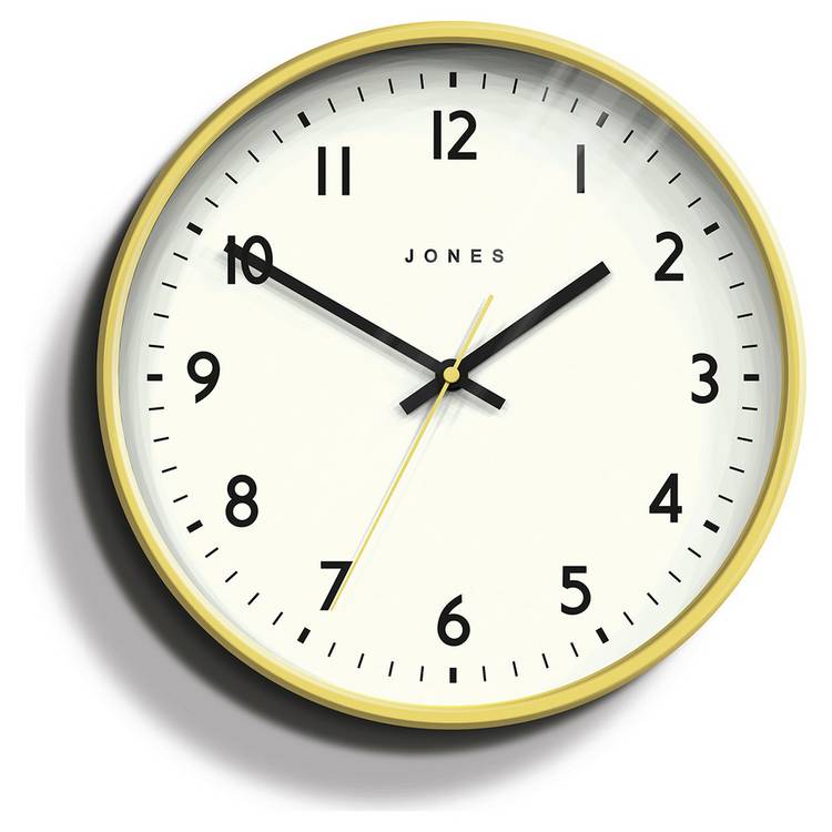 Jones Jam wall clock Cheeky Yellow 30cm (British brand)