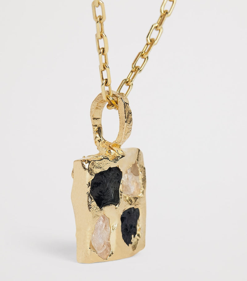 THE OUZE yellow gold sapphire scatter necklace - British product