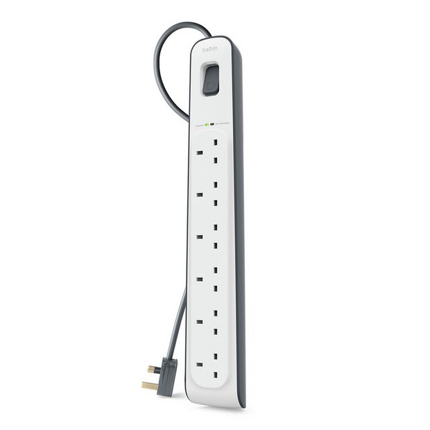 Belkin 6 socket surge protected extension lead 2m - British product