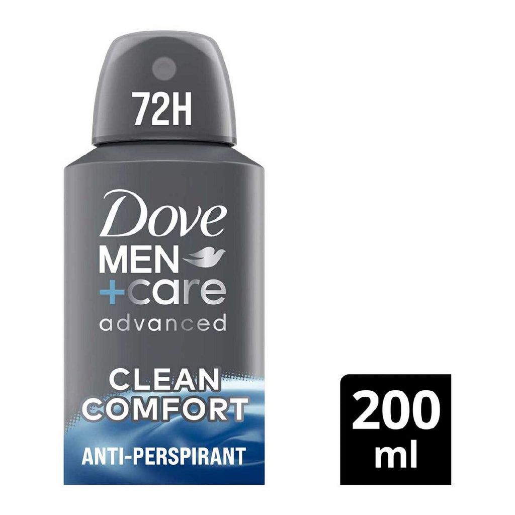 Dove Men+Care Advanced Clean Comfort 72hr Anti-Perspirant Deodorant with Triple Action Sweat & Odour Protection Technology 200ml