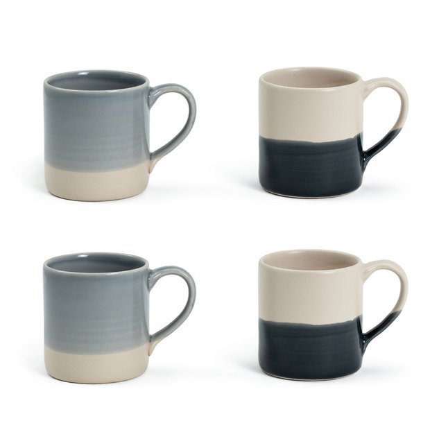 Habitat Artisan blue stoneware mug set of 4 (British brand)