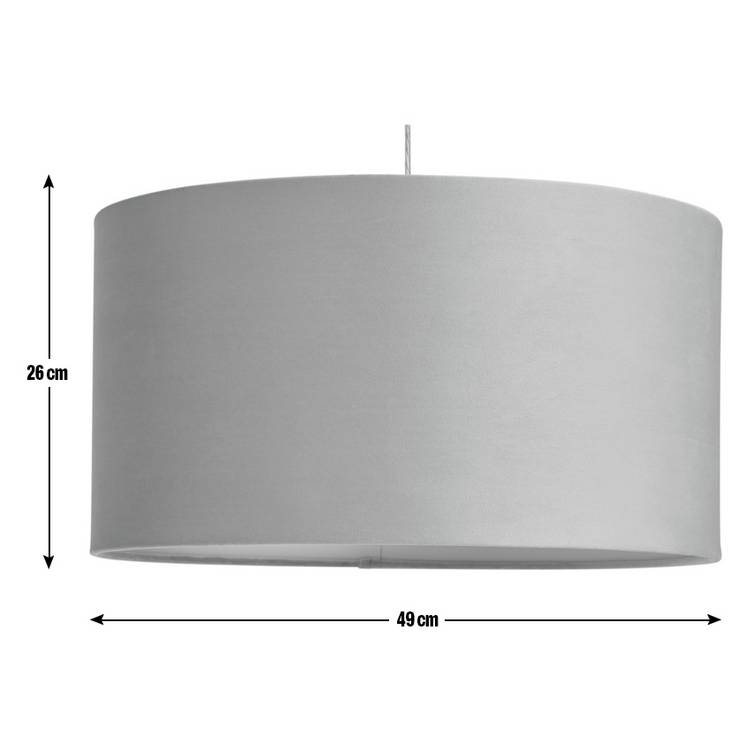 Habitat grey velvet lampshade 49cm - British product