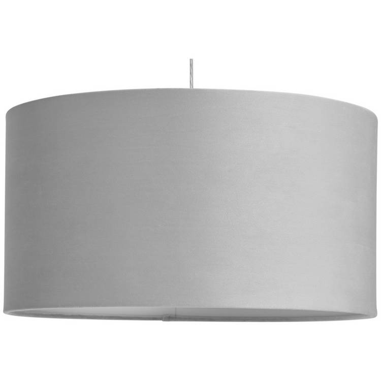 Habitat grey velvet lampshade 49cm - British product