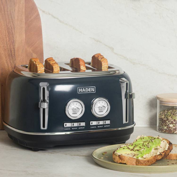 Haden Jersey 4 Slice Toaster Steel Blue, UK version
