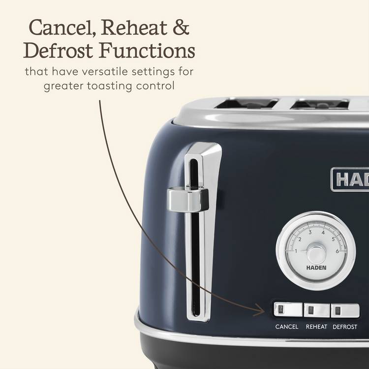Haden Jersey 4 Slice Toaster Steel Blue, UK version