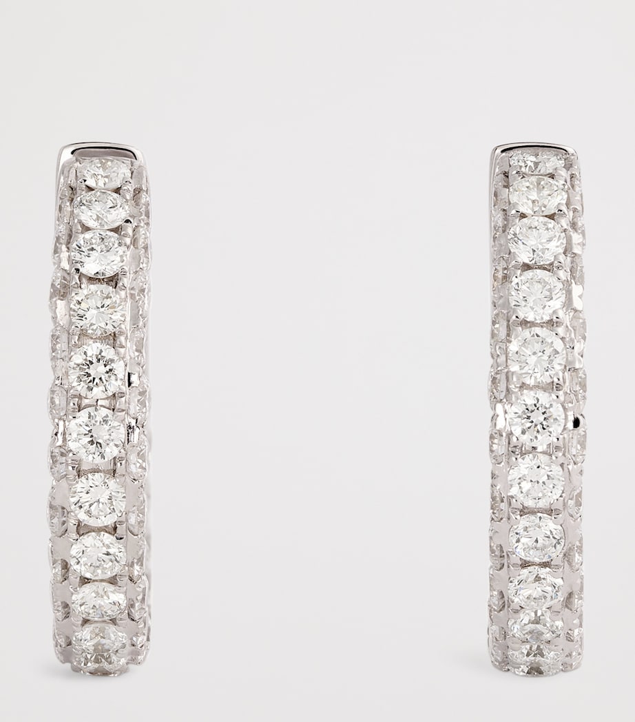 SHAY white gold diamond three-sided hoop earrings, UK version