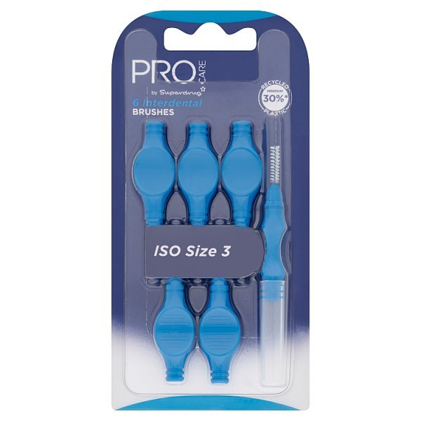 Superdrug Pro Care Interdental Brushes Blue 0.60mm x6 GOODS Superdrug   