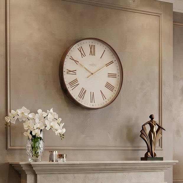 Acctim wall clock in champagne finish 50cm, UK version