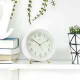 Acctim Fossen white alarm clock with gold feet - British product