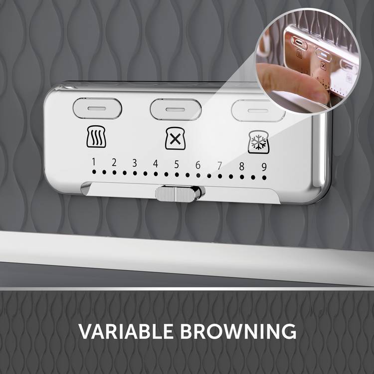 Breville Curve 4-slice toaster grey and chrome, imported from the UK