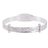 Revere sterling silver baby bangle with cubic zirconia, imported from the UK