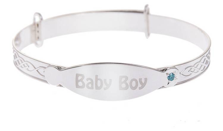 Revere Kid's Personalised Cubic Zirconia Baby Bangle