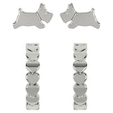 Radley silver-plated heart huggie earrings, imported from the UK