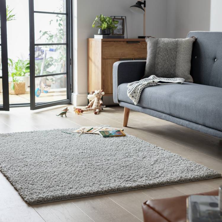 Habitat dove grey shaggy rug 60x100cm, UK version