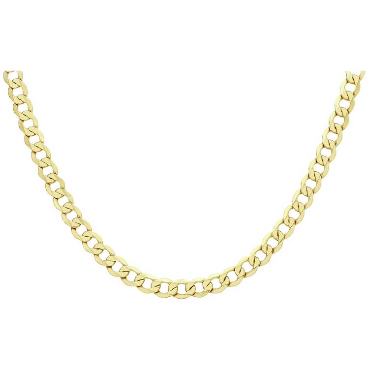 Revere 9ct Yellow Gold Italian Diamond Cut Chain