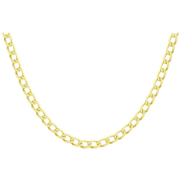 Revere 9ct yellow gold diamond cut chain 20in, imported from the UK