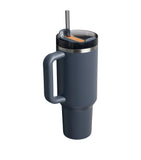Vacuum-Insulated Stainless Steel Tumbler with Handle and Straw, 1.18L Capacity