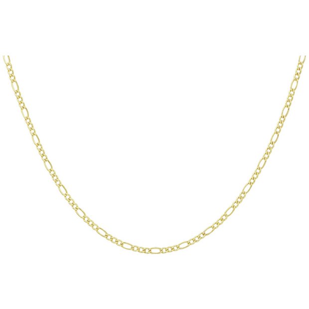 Revere 9ct yellow gold figaro link chain 51cm, imported from the UK