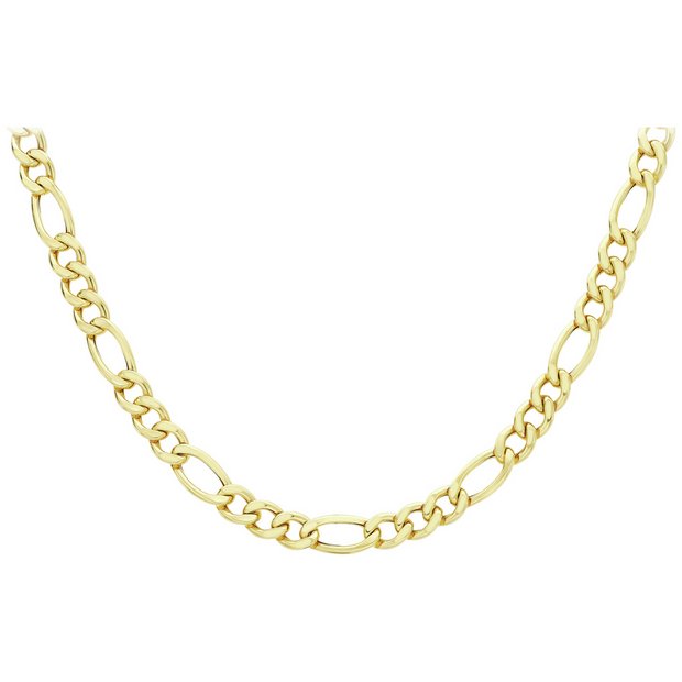 Revere 9ct yellow gold figaro chain 20 inch, imported from the UK