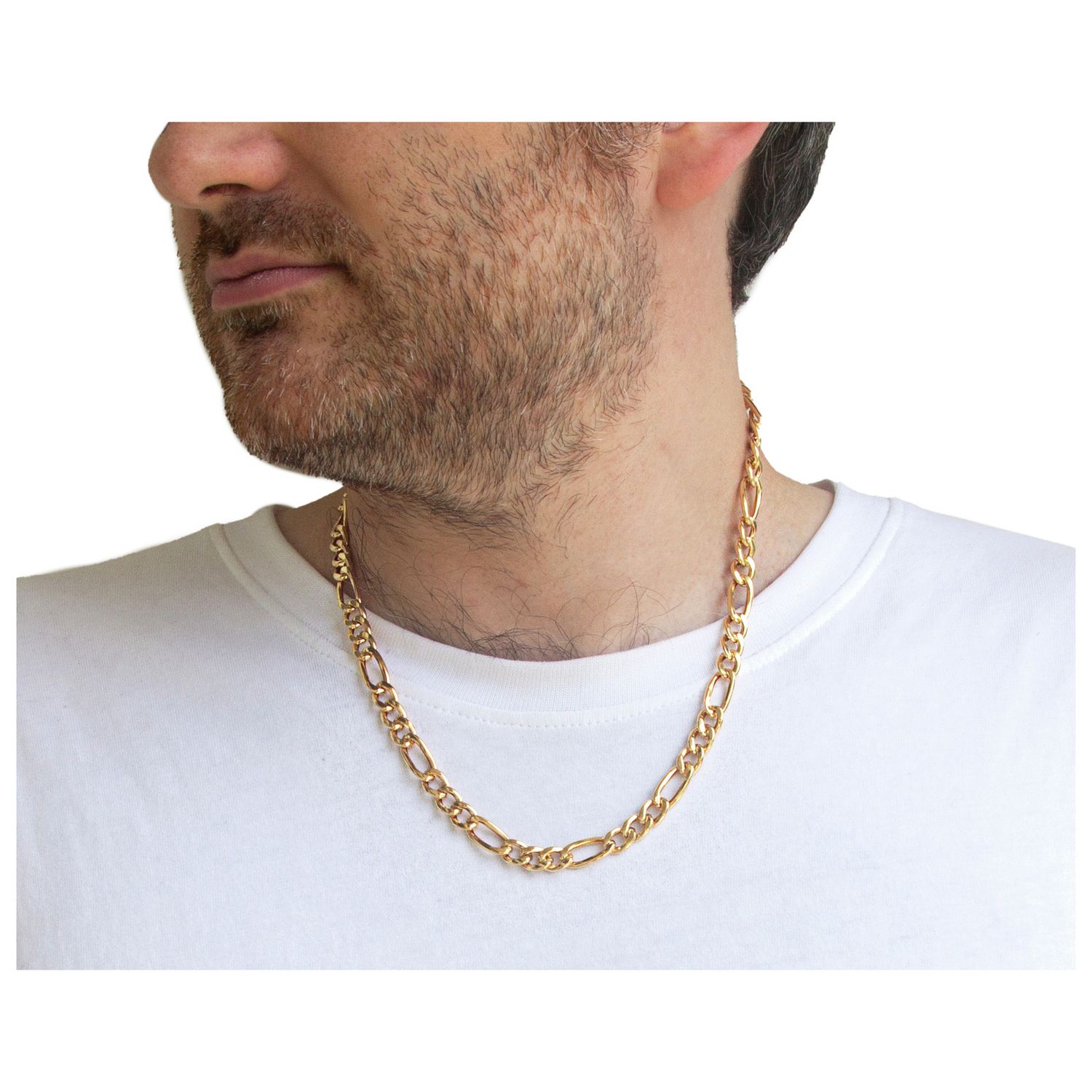 Revere 9ct yellow gold figaro chain 20 inch, imported from the UK